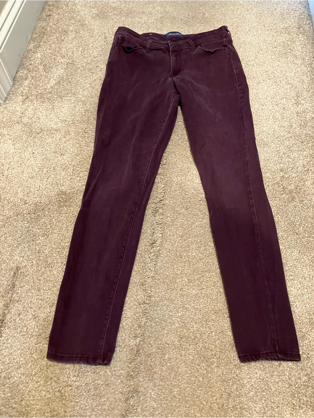 Old Navy Rockstar Mid-Rise Pants in Deep Plum